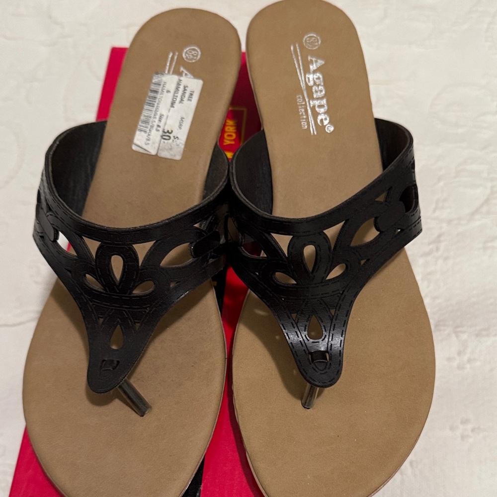 Black Cutout Sandals for Women